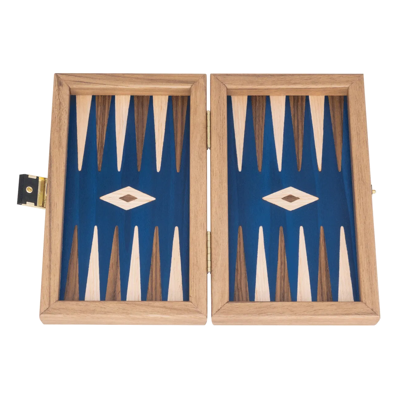 Reisebackgammon Nussbaum Blau