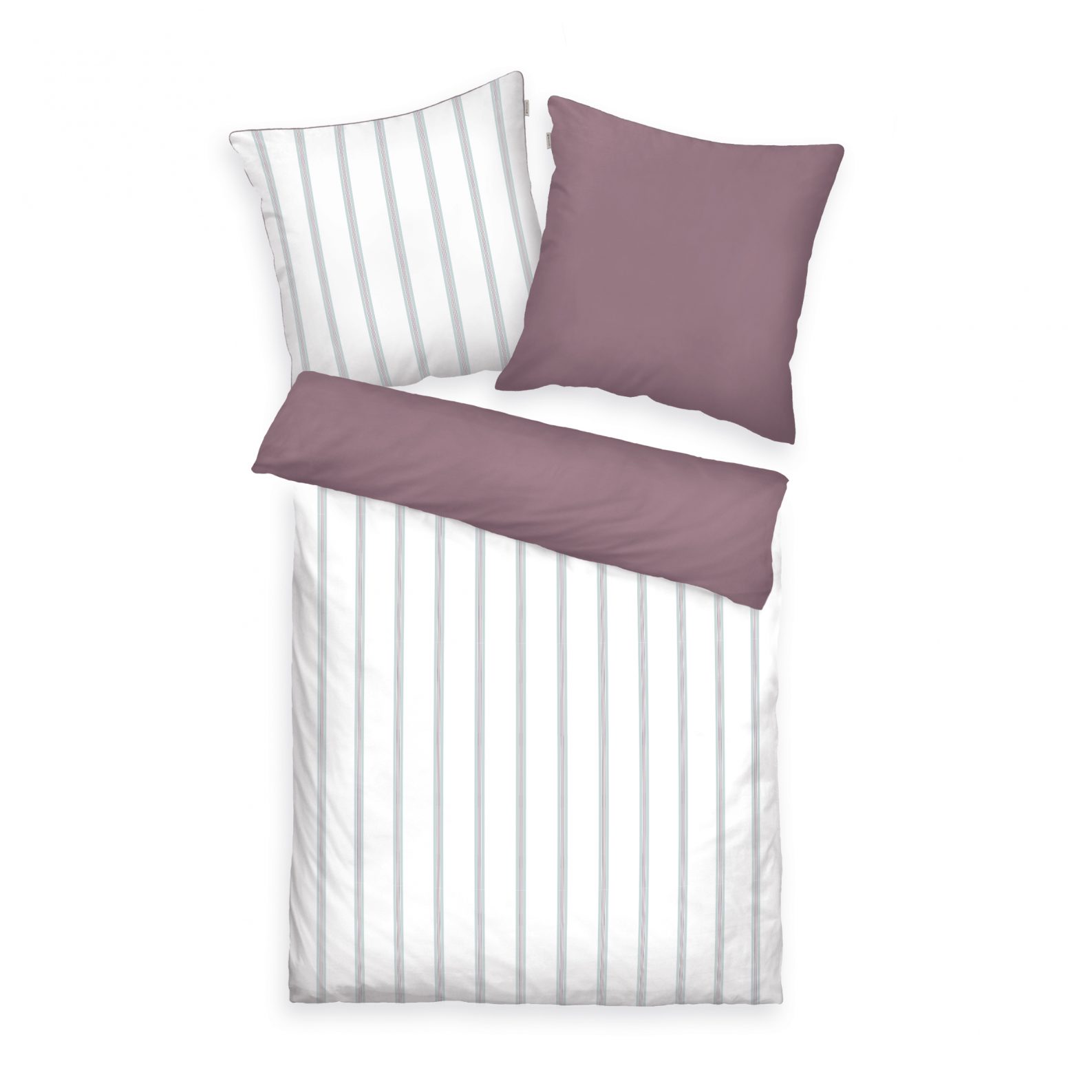 TOM TAILOR Bettwäsche – Classic Satin Stripes Cozy Mauve & Fresh Sage