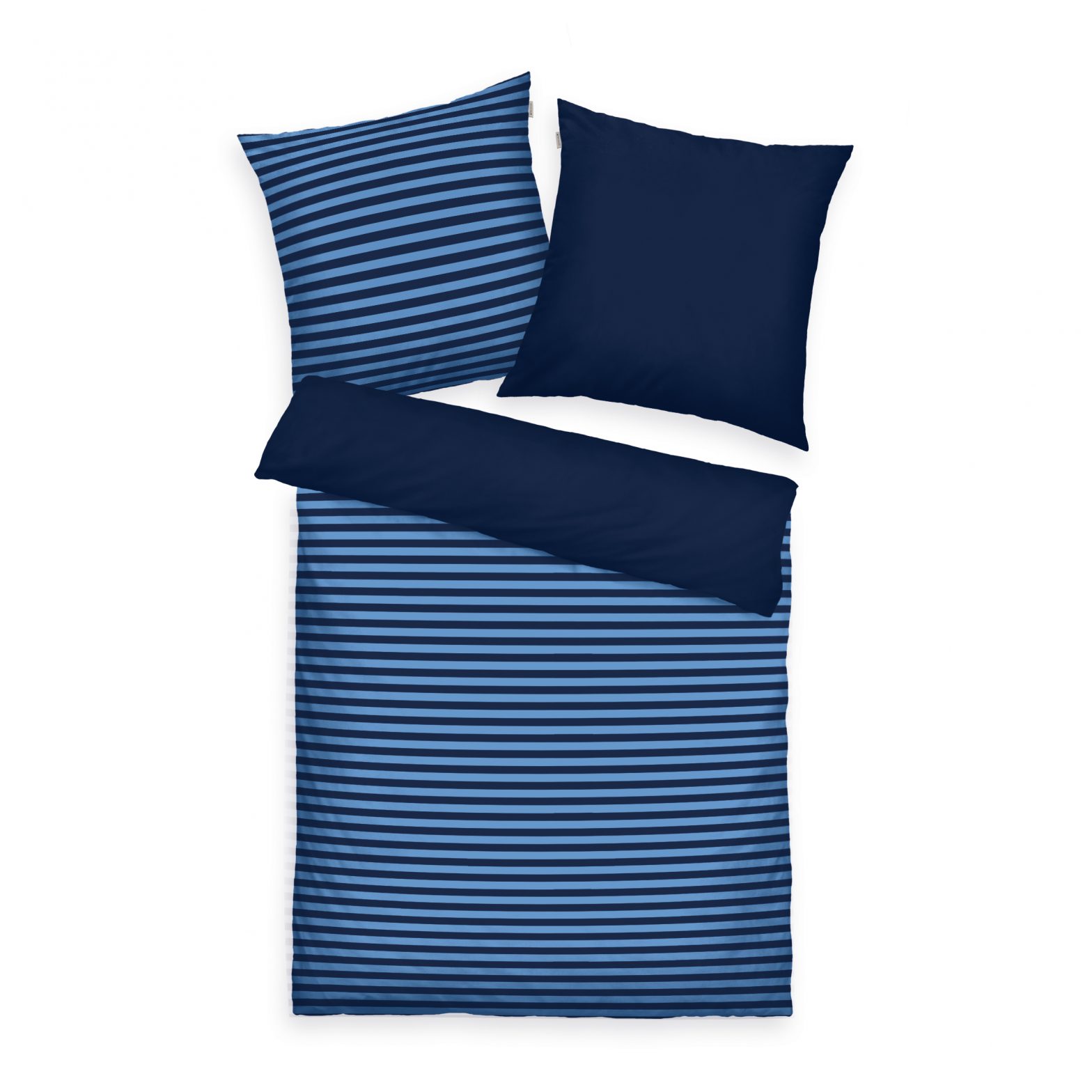 TOM TAILOR Bettwäsche – Medium Stripes Dark Navy & Cool Blue