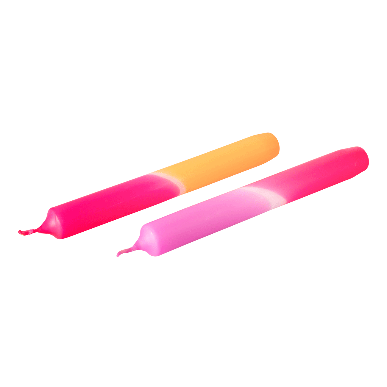 2er Set Stabkerzen Pink & Orange