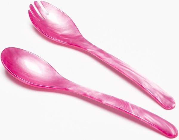 G.F. Heim Söhne Salatbesteck aus Acrylglas pink 29,5cm 817-19