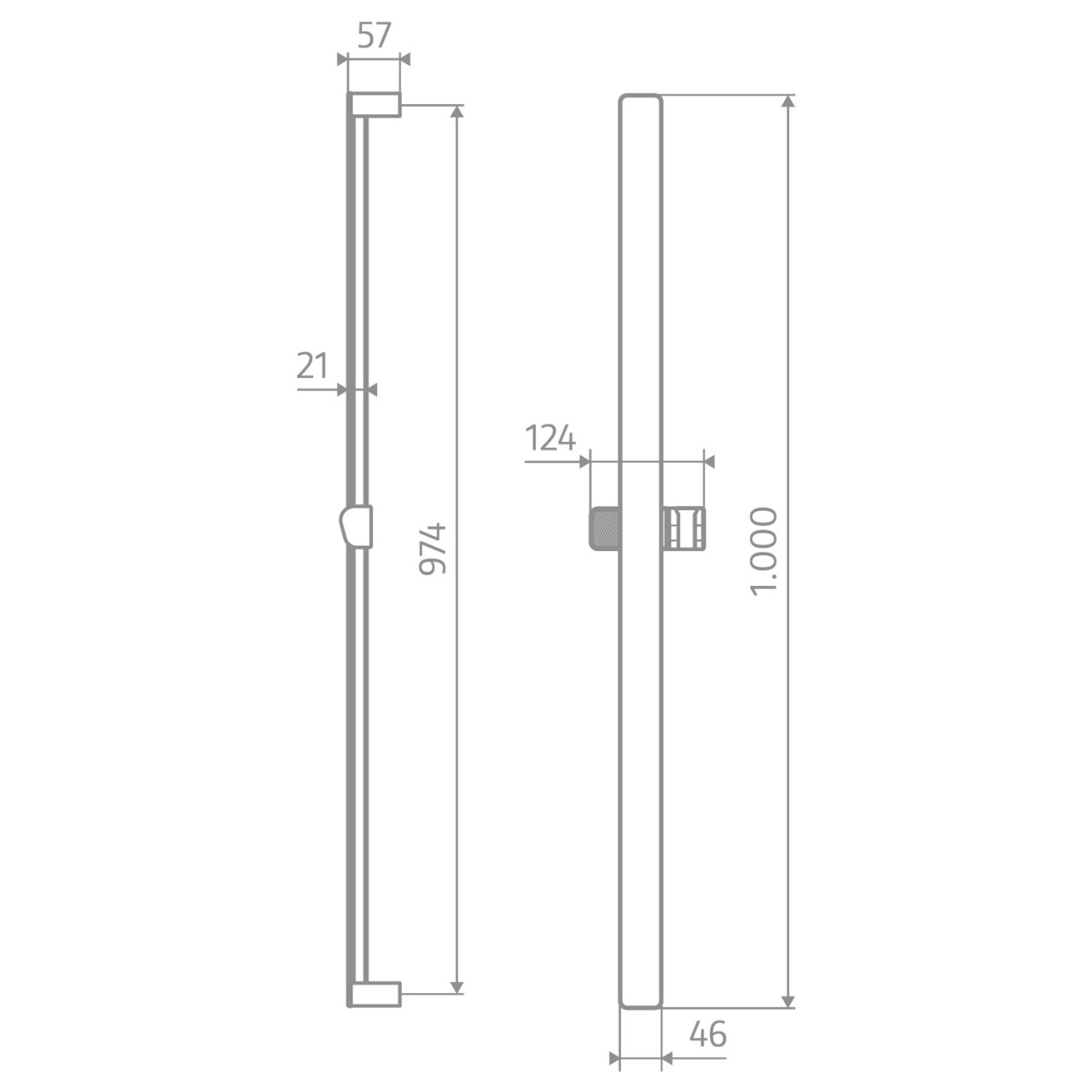 HSK Brausestange AquaXPro mit Glasfront