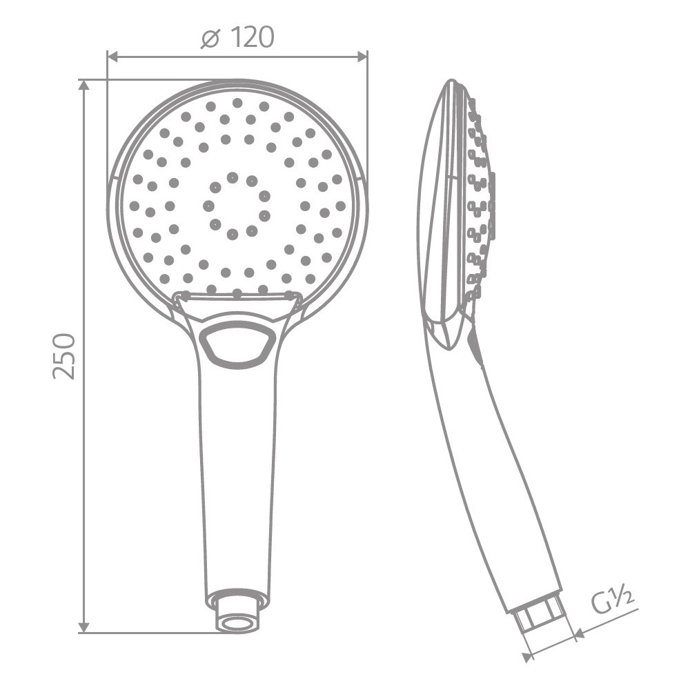 HSK Design-Handbrause AquaSwitch Rund Sprayplatte weiß