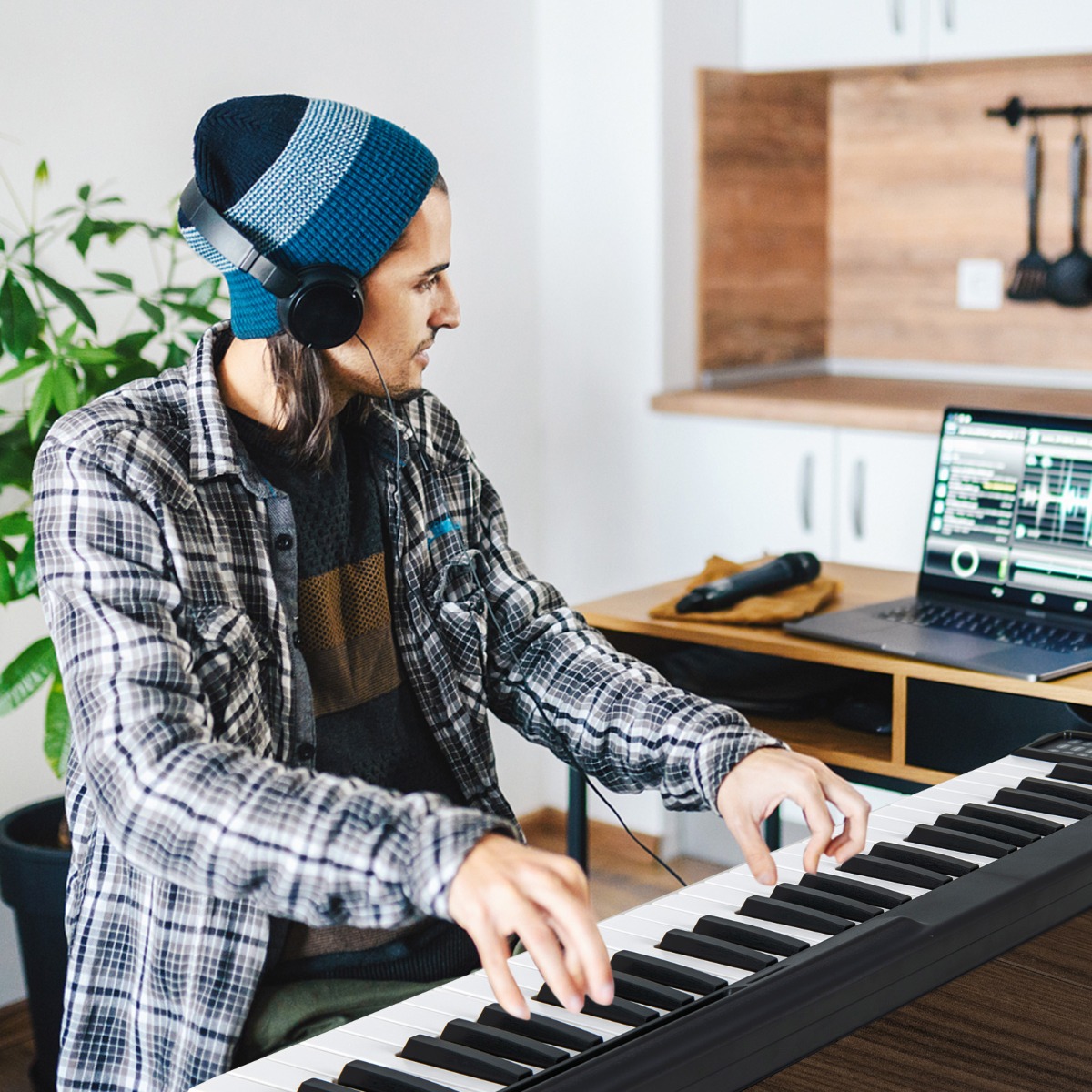 Faltbares 88-Tasten Digitalpiano Elektrisches Keyboard 137 x 16,5x 5 cm Schwarz + Weiß