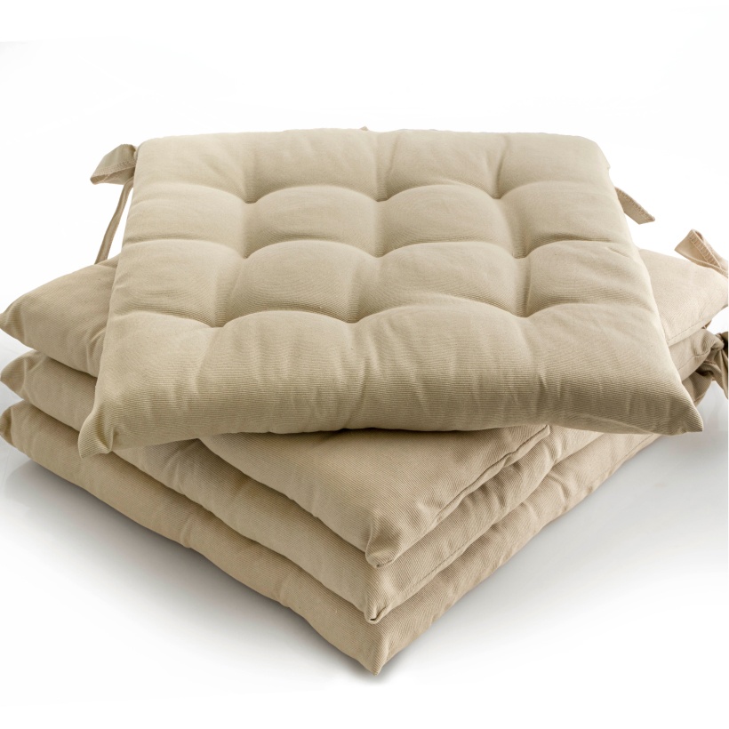 etérea Basic Sitzkissen Stuhlkissen Indoor & Outdoor 4er Set 40×40 cm – Taupe