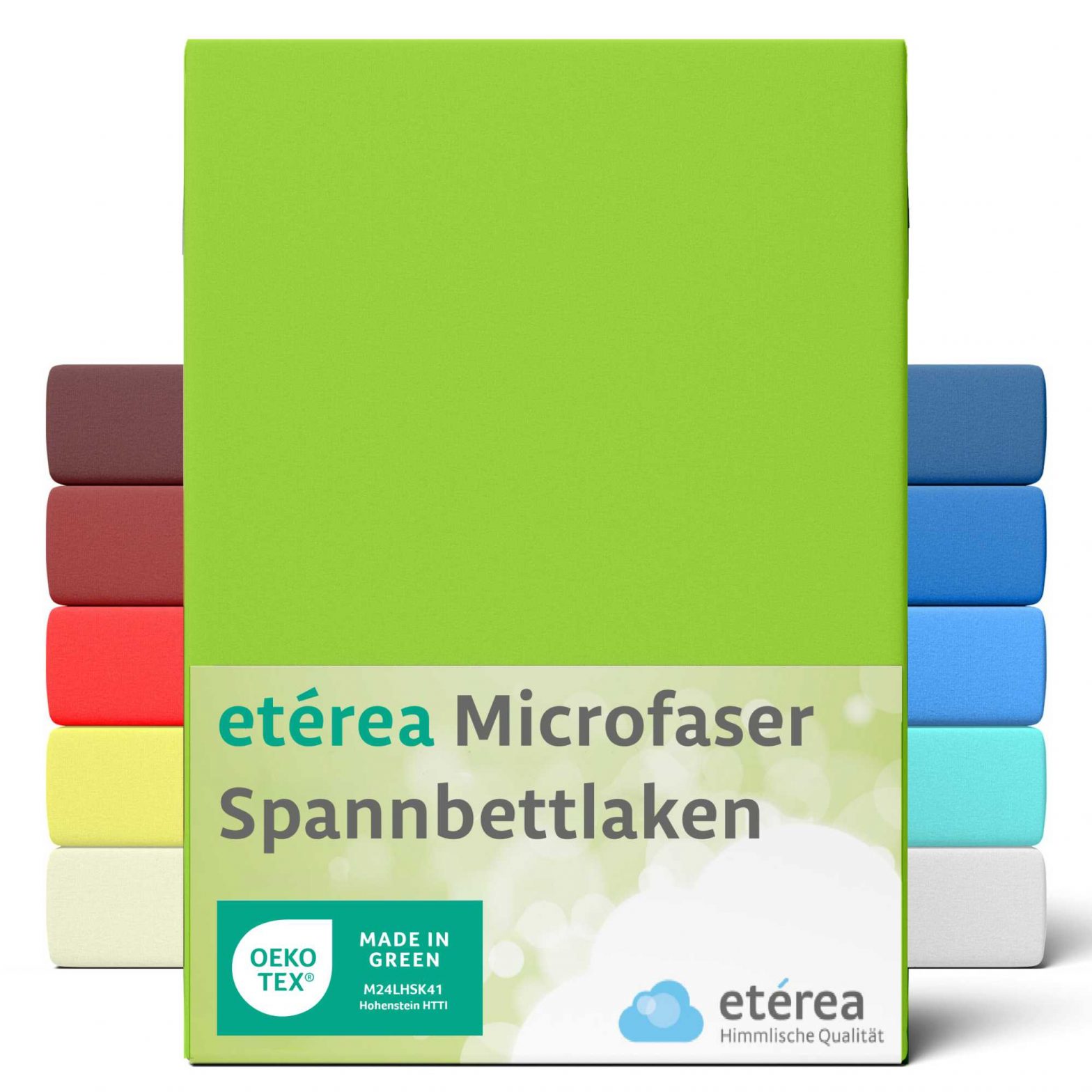 etérea Microfaser Spannbettlaken Apfelgrün 200×200 – 200×220 cm