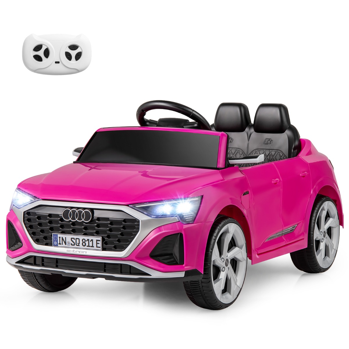 Lizenziertes Audi SQ8 Kinderauto 12-V-Elektrofahrzeug mit Fernbedienung Rosa