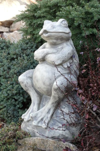 Gartenfigur Frosch „Alonso“, Steinguss; als Wasserspeier mögl. – Original von…