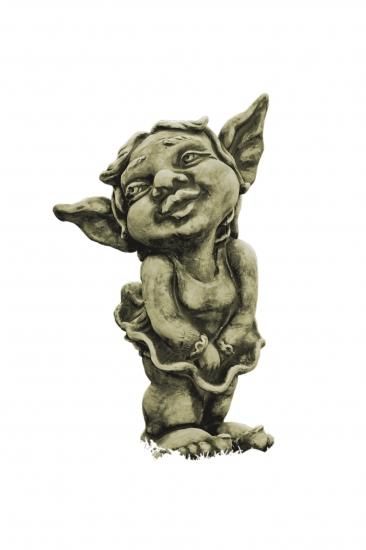 Gartenfigur Trollmädchen „MALIN“, Steinguss – Original von Vidroflor