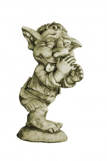 Gartenfigur Troll Spitzbube „LEN“, Steinguss – Original von Vidroflor