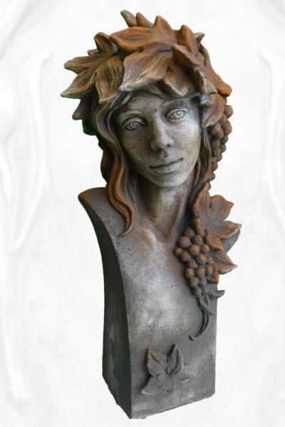 Gartenfigur Büste Moderne Romantik „HERBST“, Rosteffekt – Original von Vidroflor