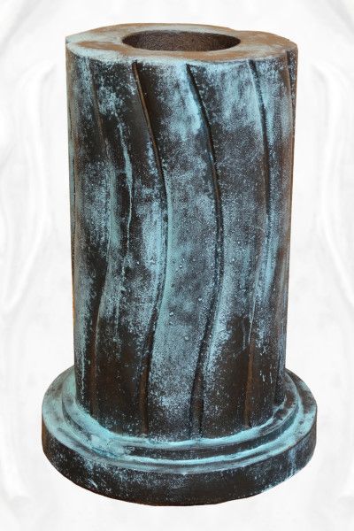 Gartenfigur geschwungene Säule, rund, Bronze Optik – Original von Vidroflor