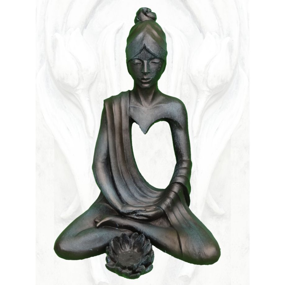 Yoga Spirit „Anahata-Herzchakra“, Bronze Optik – Original von Vidroflor