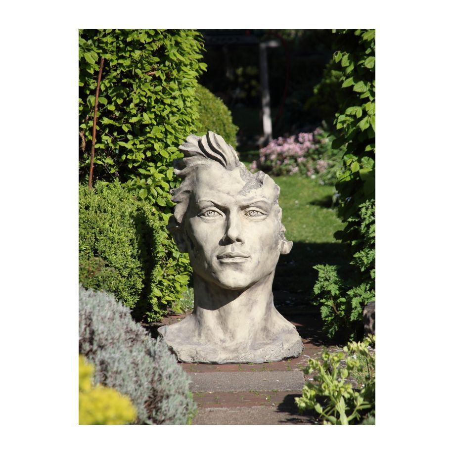 Gartenfigur Gesicht „Mann“, Antik, Medium – Original von Vidroflor