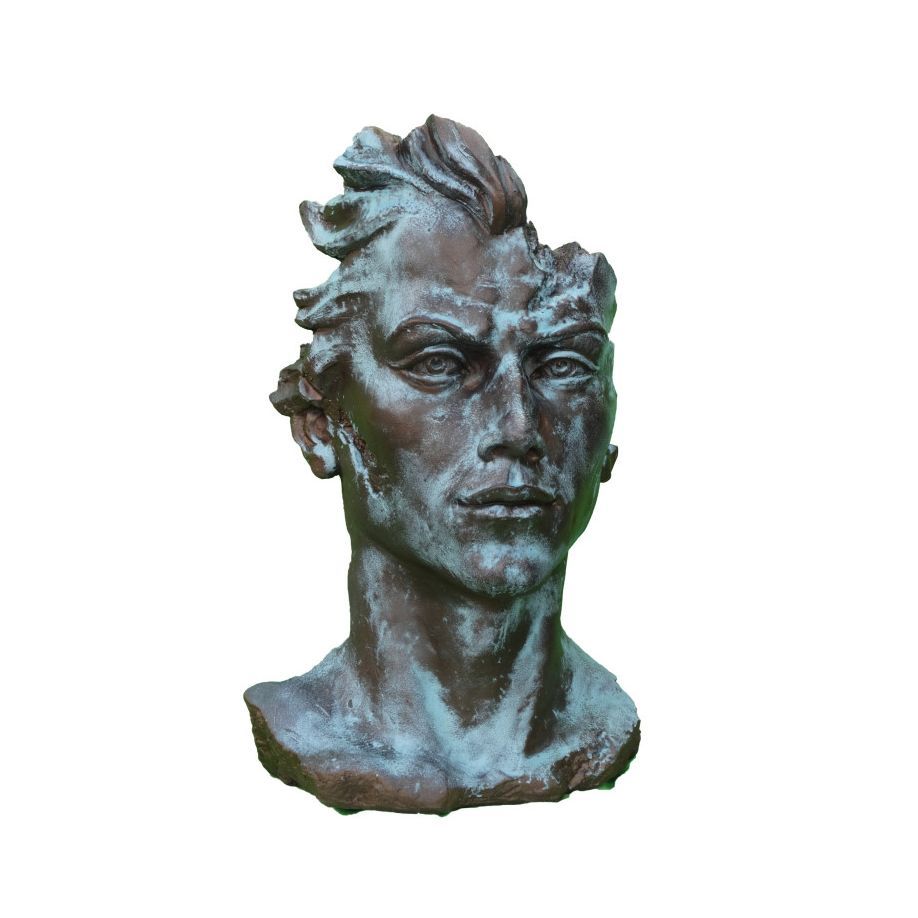 Gartenfigur Gesicht „MANN“, im Bronzestil, Medium – Original von Vidroflor