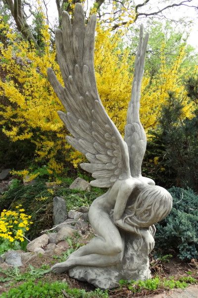 Gartenfigur Engel SERAFINA, Steinguss – Original von Vidroflor