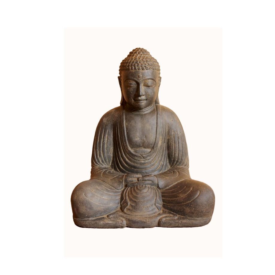 Kleiner Japanischer Buddha, Steinguss – Original von Vidroflor