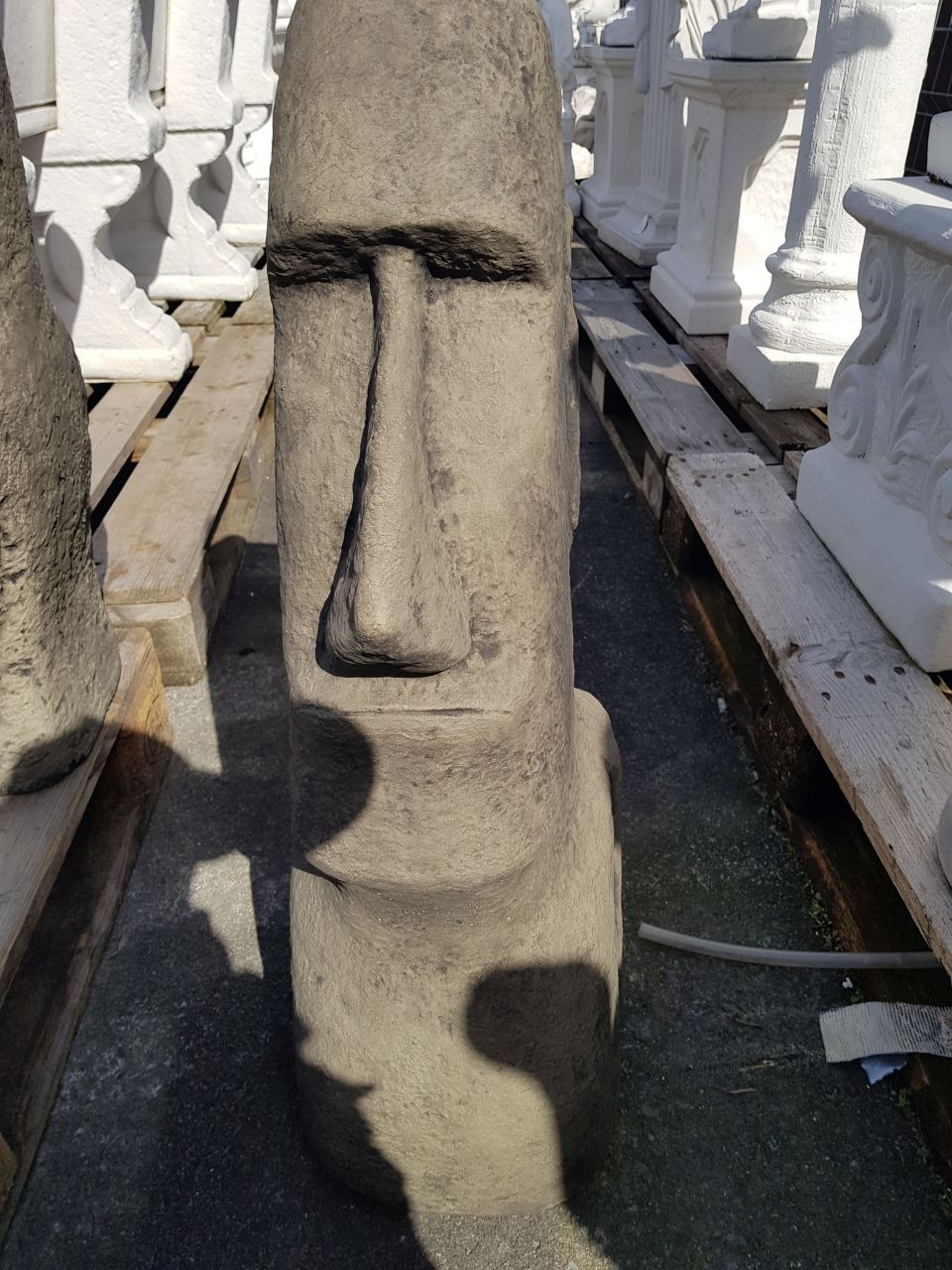 Gartenfigur Moai 3 antik aus Betonguss