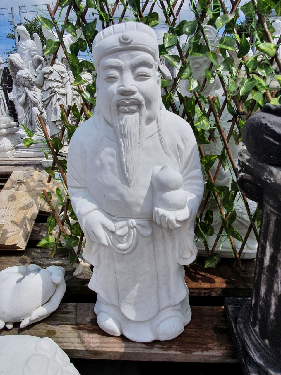 Gartenfigur Asiatischer Mönch, verschiedene Farben