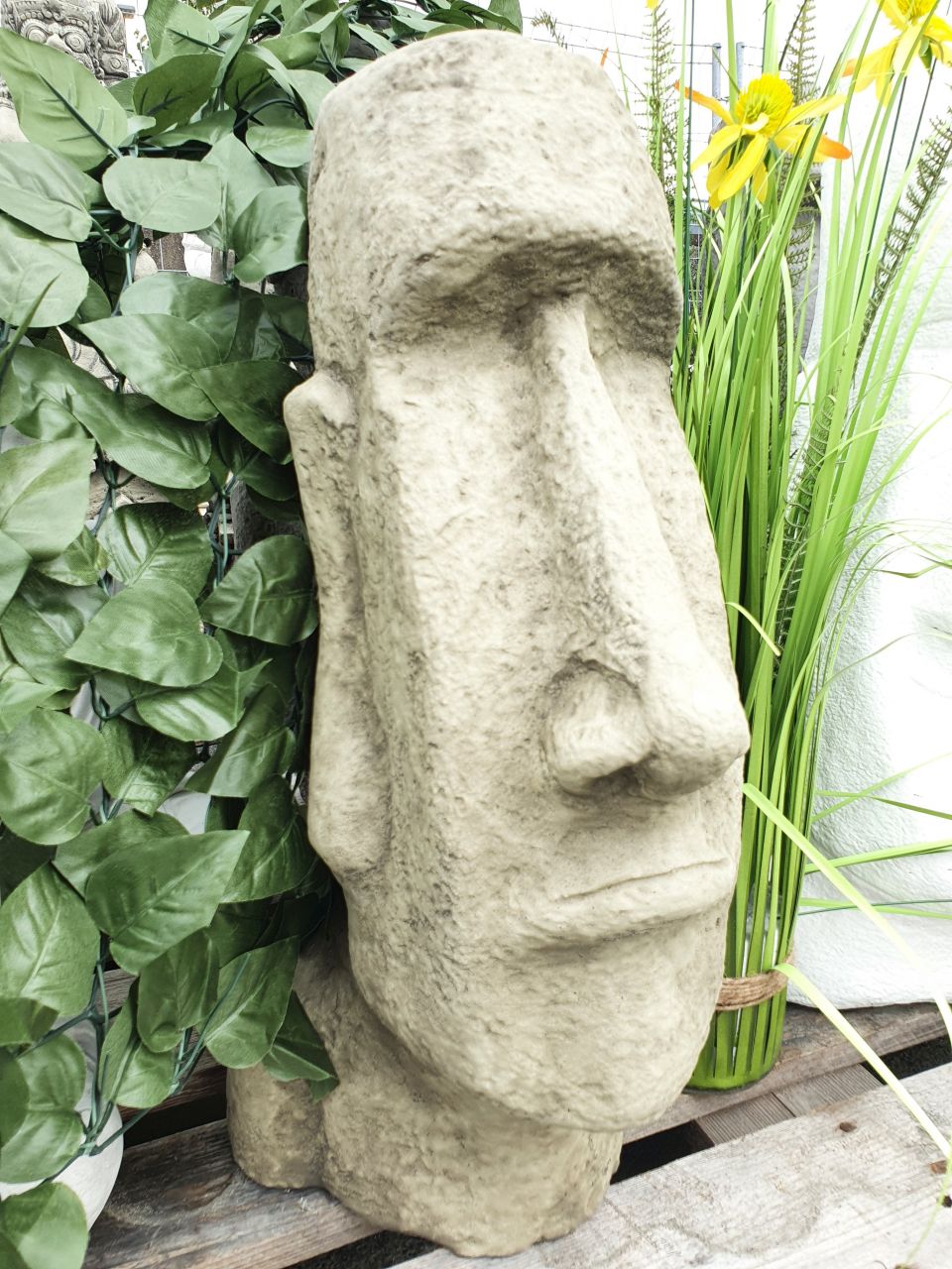 Gartenfigur Moai medium, antik