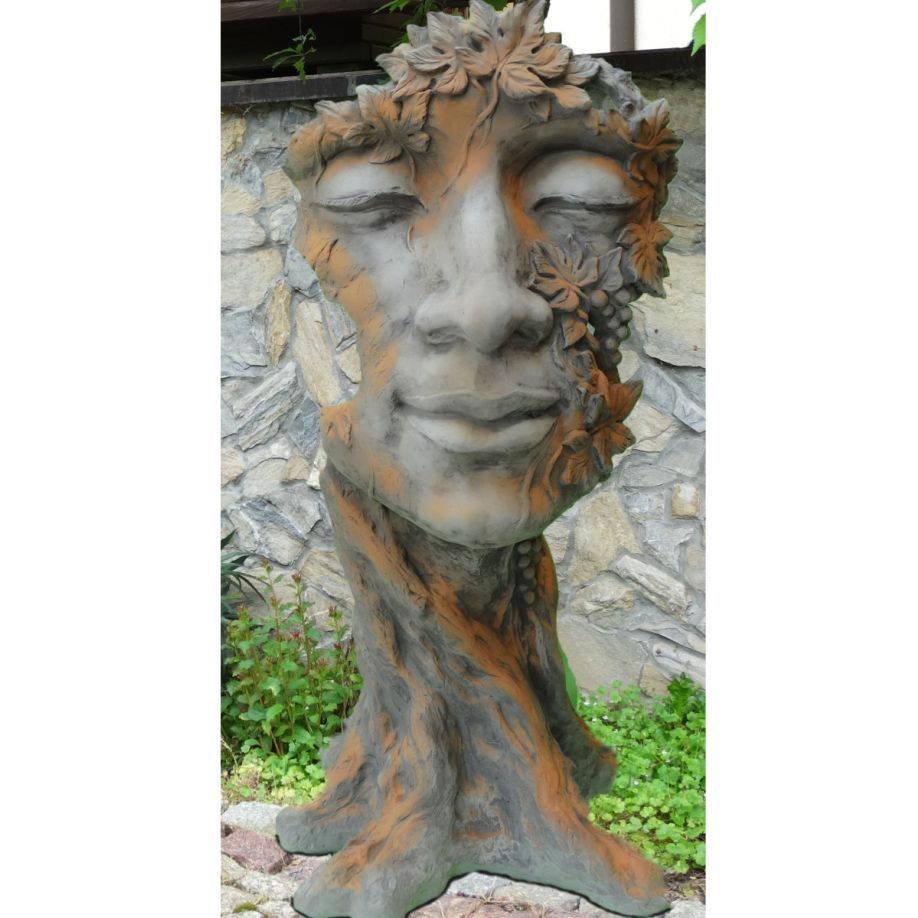 Gartenfigur Waldhüter „Bacchus“, Steinguss, Rosteffekt – Original von Vidroflor