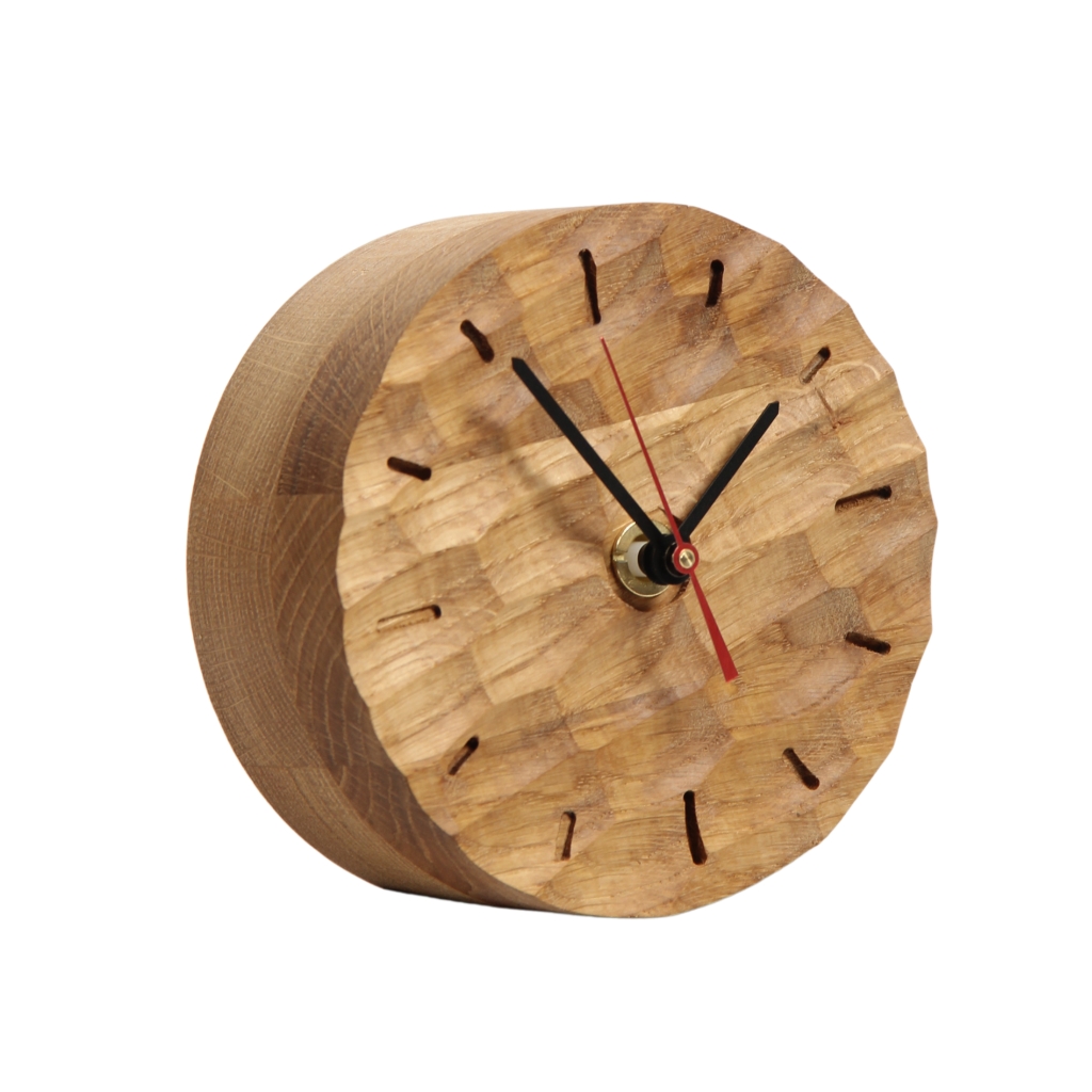 Rio Lindo – Dunes Table Clock – runde Design Tischuhr aus Eichenholz