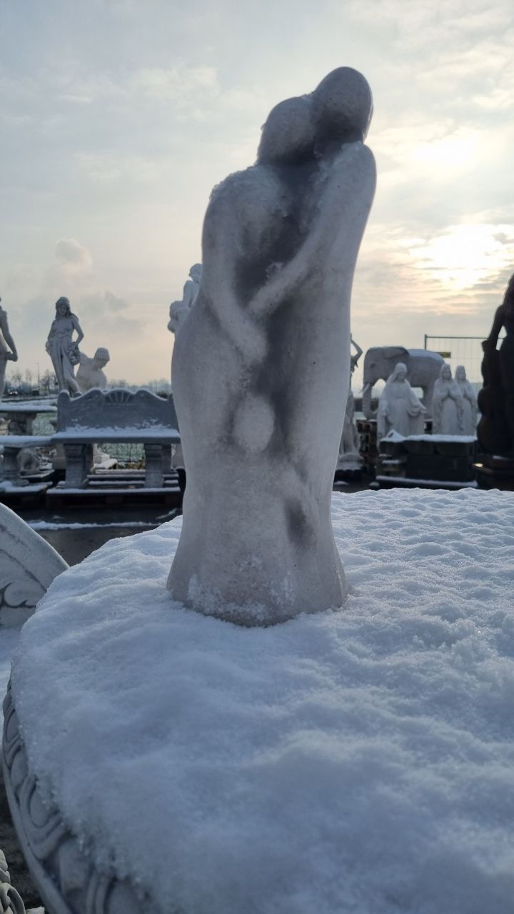 Gartenfigur, Skulptur „Abstrakte Familie“, antik grau