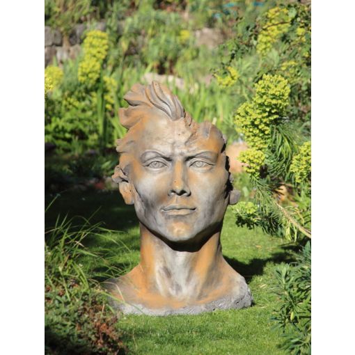 Gartenfigur Gesicht „MANN“, Rosteffekt, Medium – Original von Vidroflor