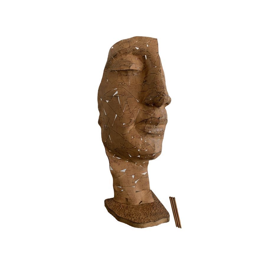 Gartenfigur Gesicht Metall, halb, Rost – Original von Vidroflor