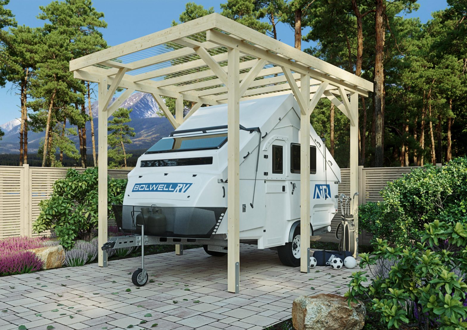 Wohnmobil-Carport Malibu I 3,44×5,00 m