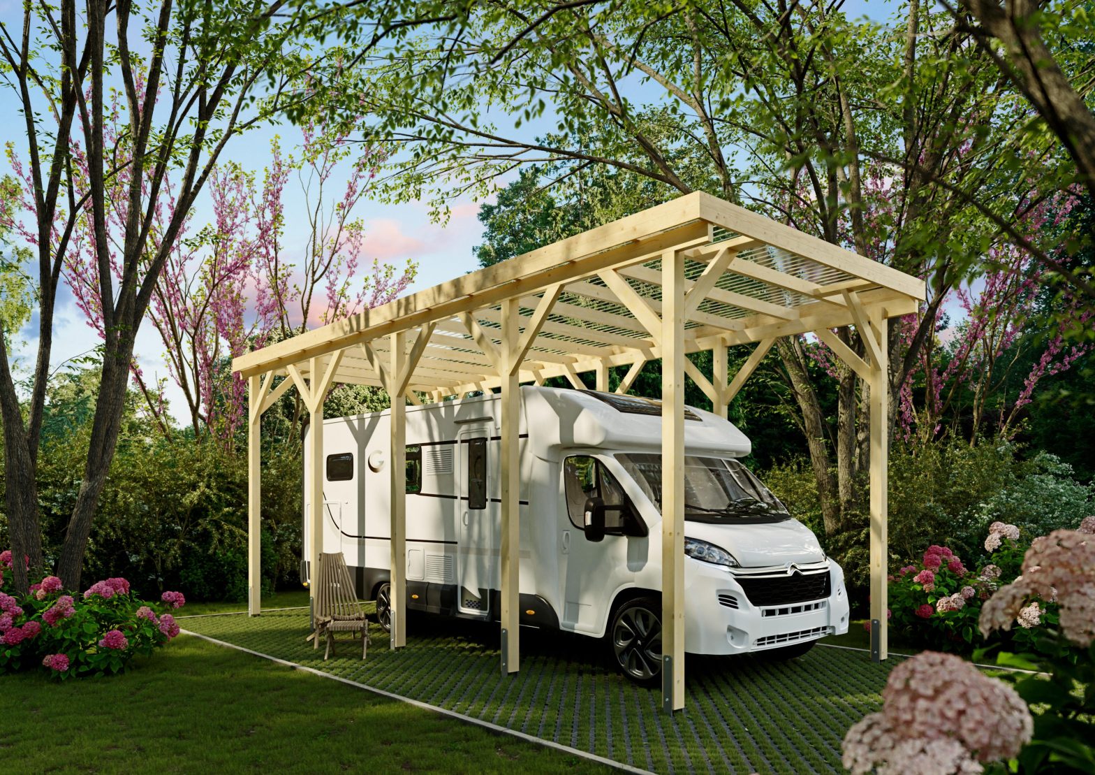 Wohnmobil-Carport Malibu III 3,44×8,50 m