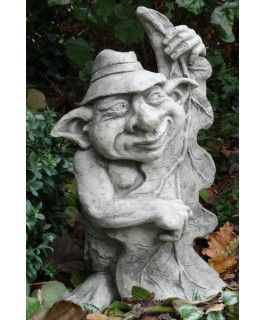 Gartenfigur Musiker-Troll „Kontrabass“ – Original von Vidroflor