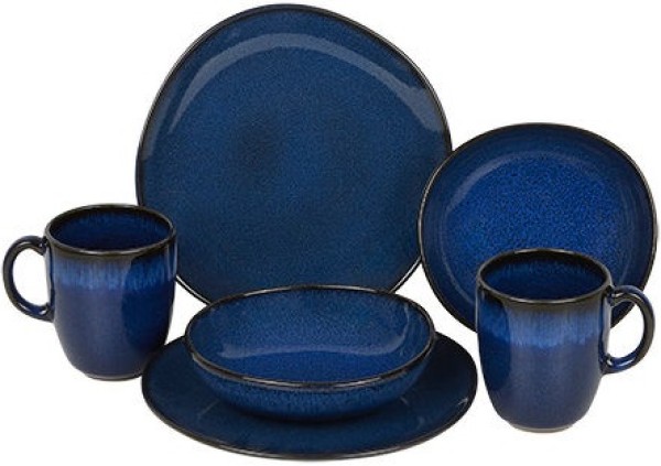 like. by Villeroy & Boch Lave bleu Frühstücks-Set für 2 Personen / 6 Teile