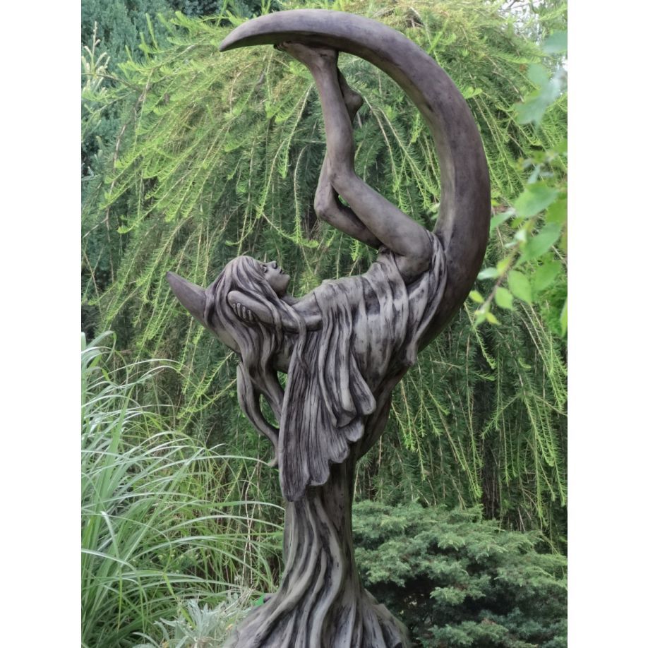 Gartenfigur Mondfee „MANADIS“, Steinguss, antik – Original von Vidroflor