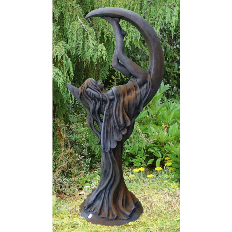 Gartenfigur Mondfee „MANADIS“, Steinguss, Rosteffekt – Original von Vidroflor