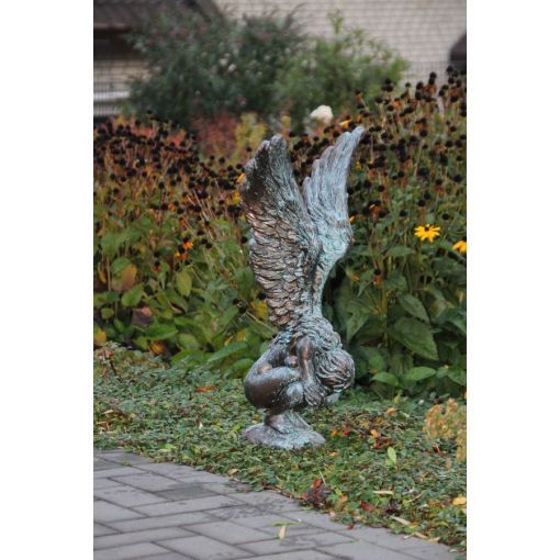 Gartenfigur Engelfrau „RACHEL“+Sockel im Set mit Bronzeeffekt – Original von …