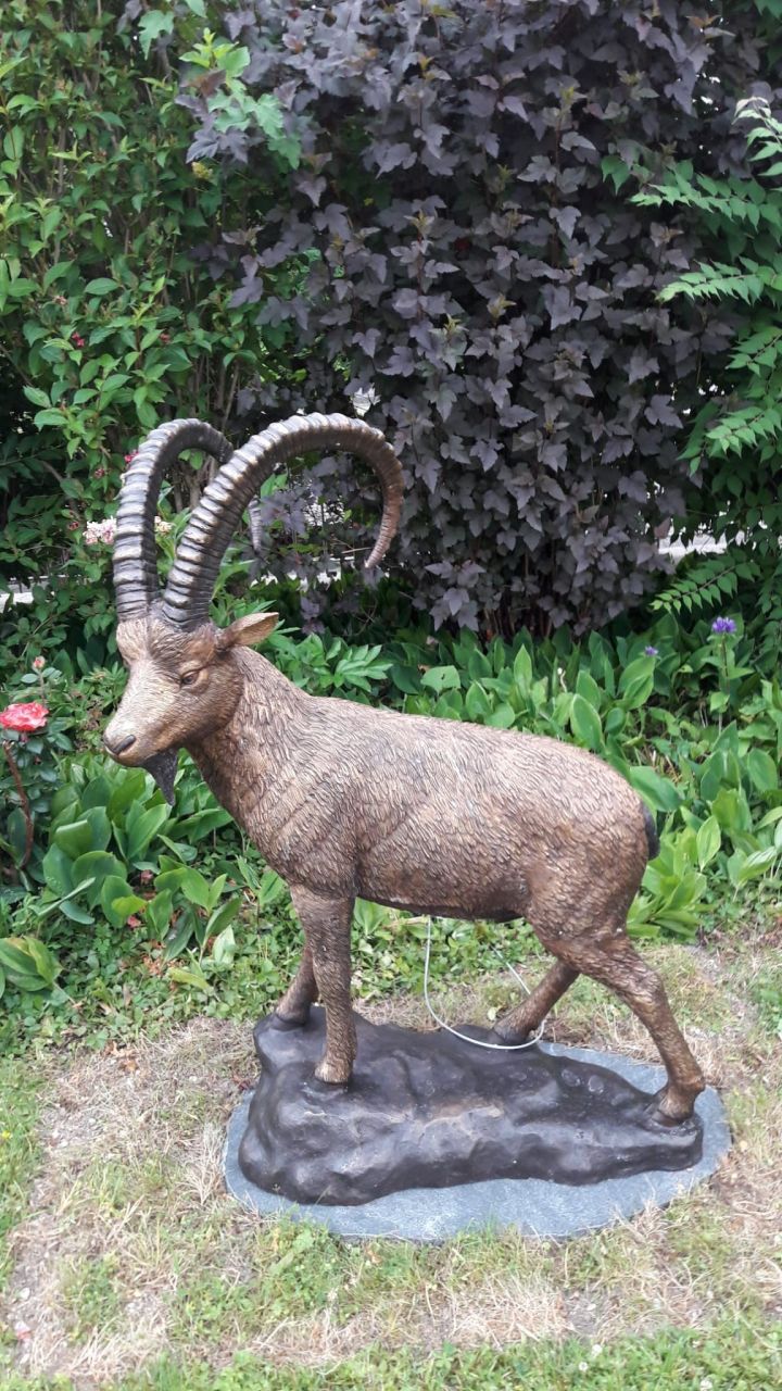 Bronzefigur Steinbock Stehend