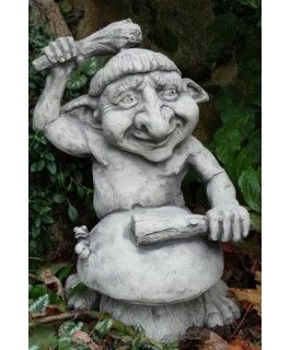 Gartenfigur Musiker-Troll „Trommel“ – Original von Vidroflor