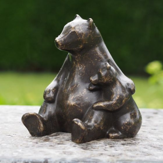 Bronzefigur Bär mit Jungtier