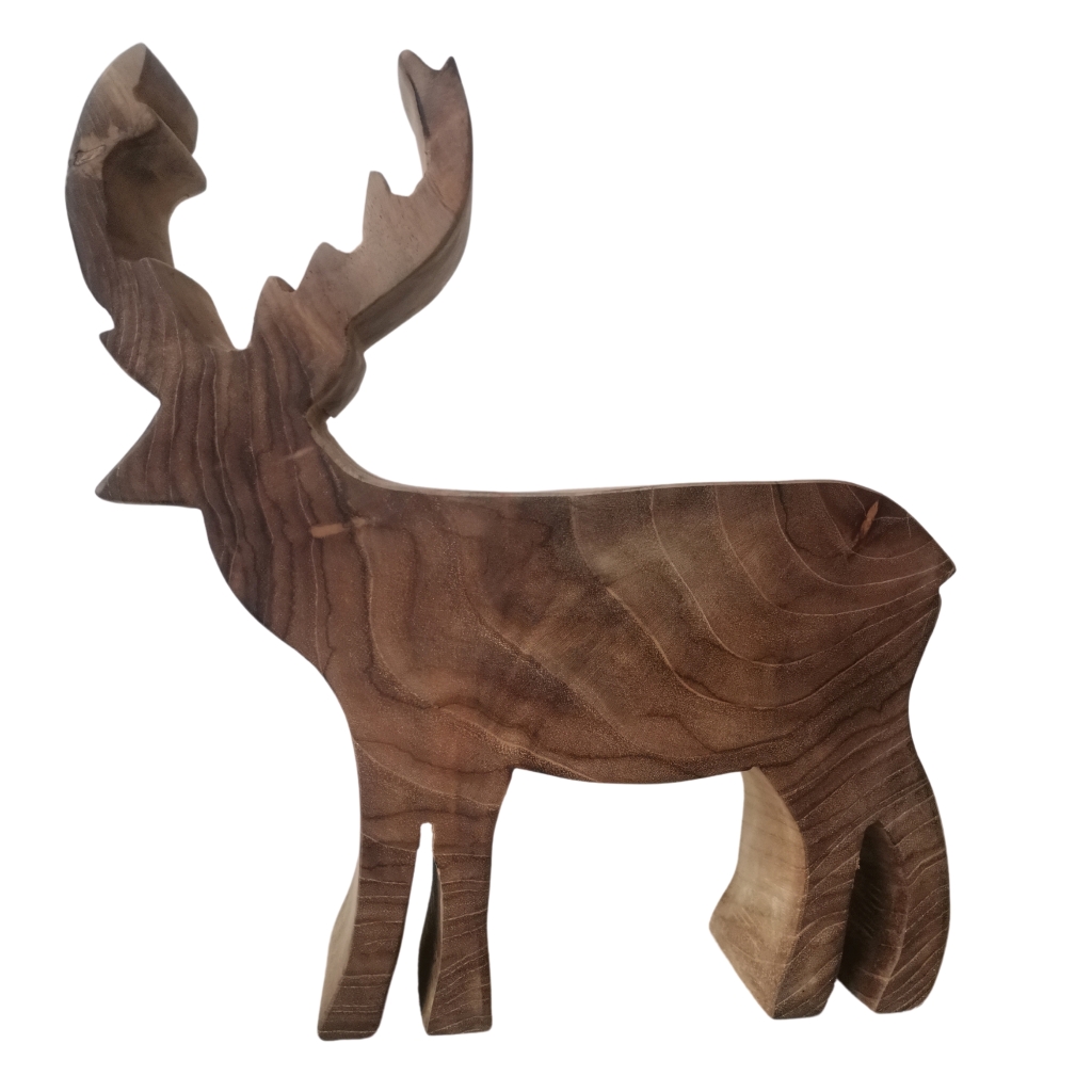 Jan Kurtz – Deer – Rehfiguren aus Teakholz als Weihnachtsdekoration