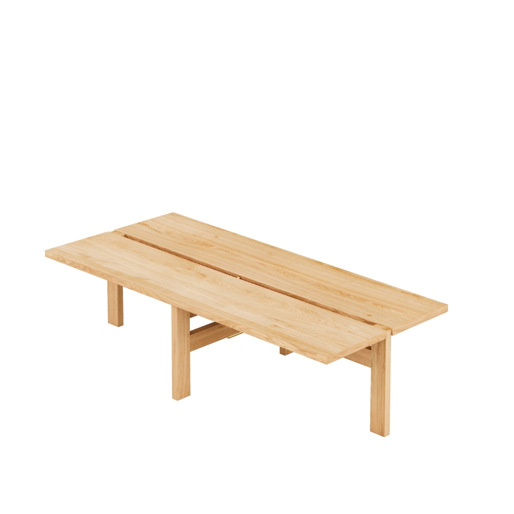 MOEBE – Rectangular Coffee Table – niedriger Couchtisch aus Eichenholz